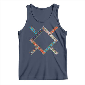 Northern Cheyenne Tribe Flag Montana Tribal Pattern Tank Top TS11 Navy Print Your Wear