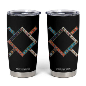 Northern Cheyenne Tribe Flag Montana Tribal Pattern Tumbler Cup TS11 Black Print Your Wear