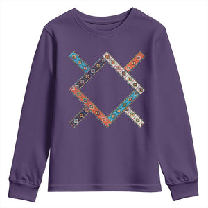 Northern Cheyenne Tribe Flag Montana Tribal Pattern Youth Sweatshirt TS11 Purple Print Your Wear