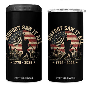 Bigfoot Saw It All 250 Years 1776 2026 4th of July 4 in 1 Can Cooler Tumbler