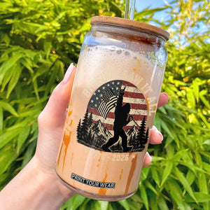 Bigfoot Saw It All 250 Years 1776 2026 4th of July Glass Can