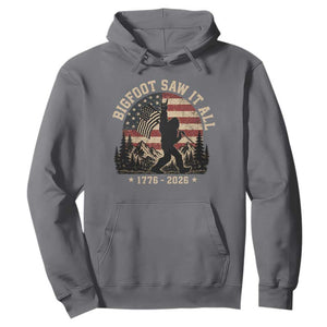 Bigfoot Saw It All 250 Years 1776 2026 4th of July Hoodie TS11 Charcoal Print Your Wear