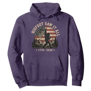 Bigfoot Saw It All 250 Years 1776 2026 4th of July Hoodie TS11 Purple Print Your Wear