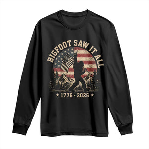Bigfoot Saw It All 250 Years 1776 2026 4th of July Long Sleeve Shirt TS11 Black Print Your Wear