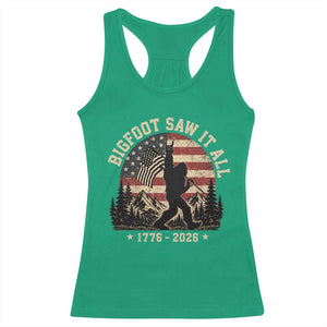 Bigfoot Saw It All 250 Years 1776 2026 4th of July Racerback Tank Top TS11 Irish Green Print Your Wear