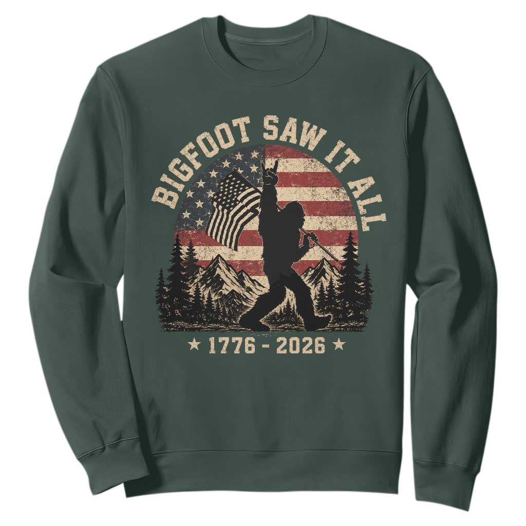 Bigfoot Saw It All 250 Years 1776 2026 4th of July Sweatshirt