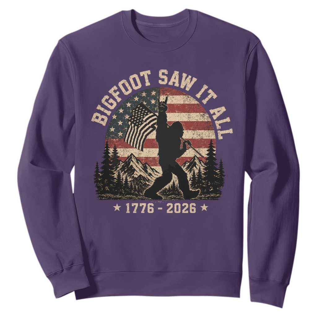 Bigfoot Saw It All 250 Years 1776 2026 4th of July Sweatshirt