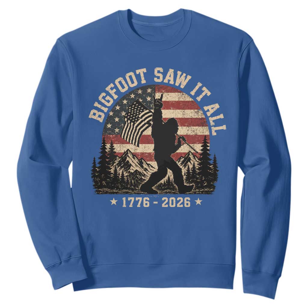 Bigfoot Saw It All 250 Years 1776 2026 4th of July Sweatshirt