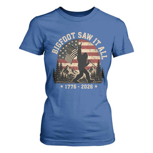 Bigfoot Saw It All 250 Years 1776 2026 4th of July T Shirt For Women