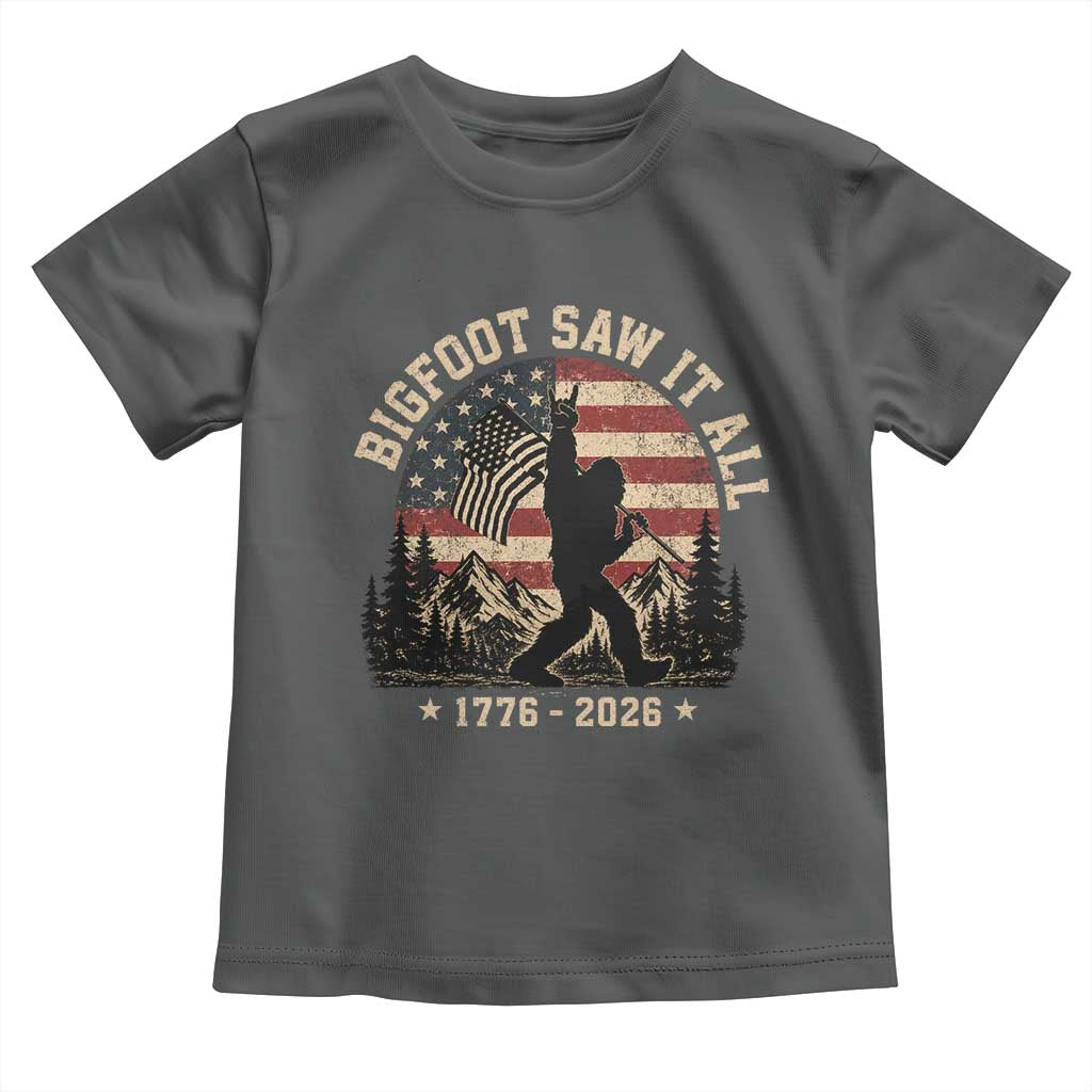Bigfoot Saw It All 250 Years 1776 2026 4th of July Toddler T Shirt