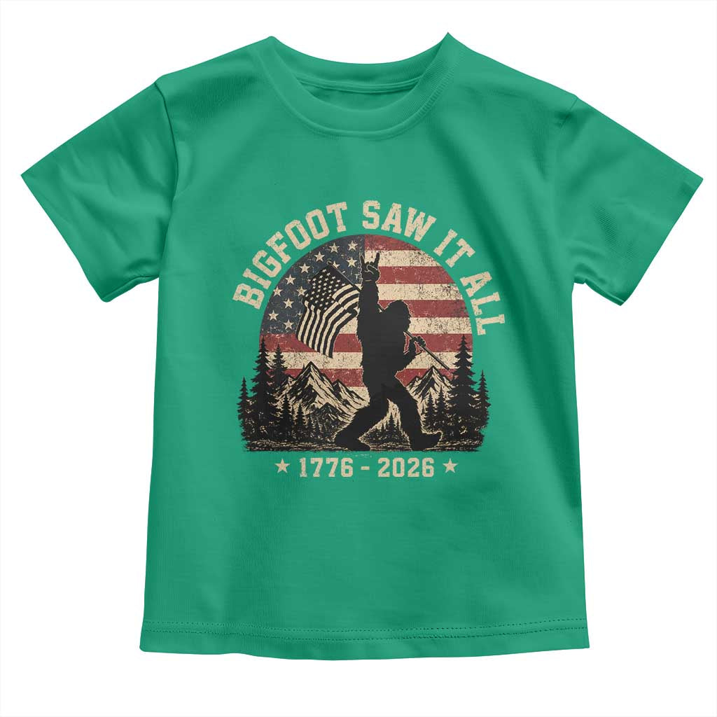 Bigfoot Saw It All 250 Years 1776 2026 4th of July Toddler T Shirt