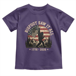 Bigfoot Saw It All 250 Years 1776 2026 4th of July Toddler T Shirt