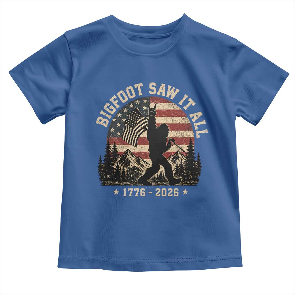 Bigfoot Saw It All 250 Years 1776 2026 4th of July Toddler T Shirt
