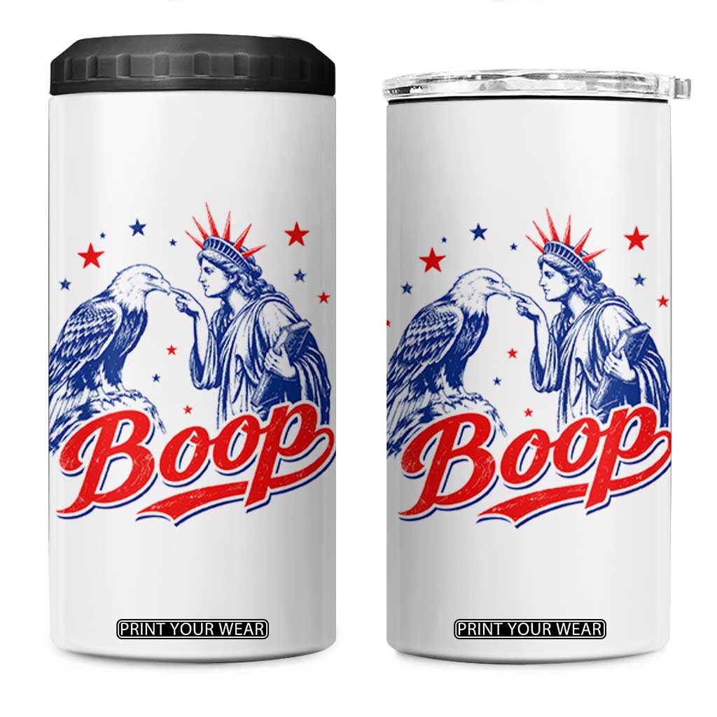 Boop Statue of Liberty and Eagle 4th of July 4 in 1 Can Cooler Tumbler TS11 One Size: 16 oz White Print Your Wear
