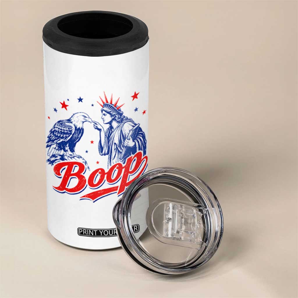 Boop Statue of Liberty and Eagle 4th of July 4 in 1 Can Cooler Tumbler
