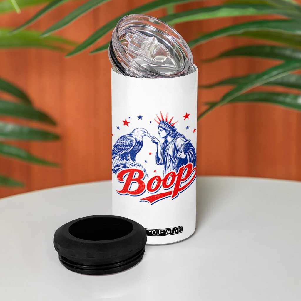 Boop Statue of Liberty and Eagle 4th of July 4 in 1 Can Cooler Tumbler