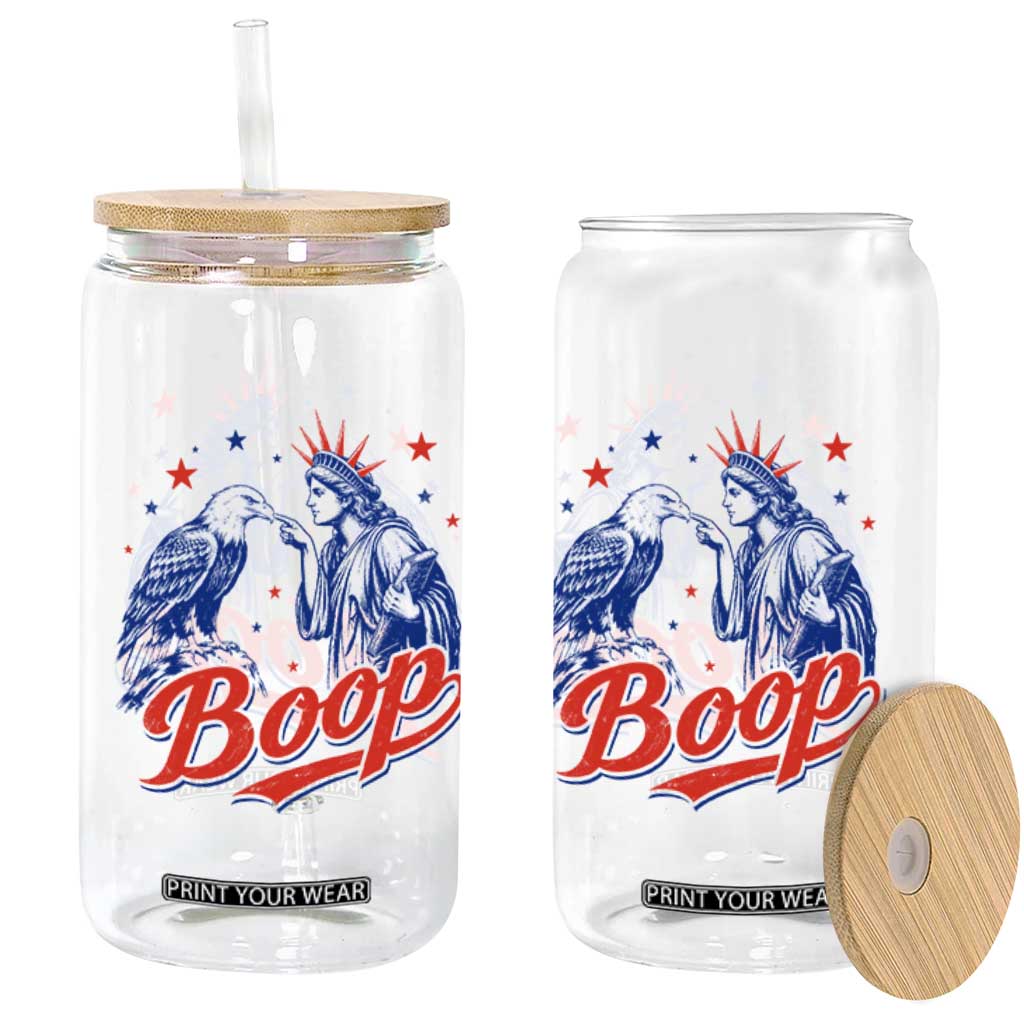 Boop Statue of Liberty and Eagle 4th of July Glass Can