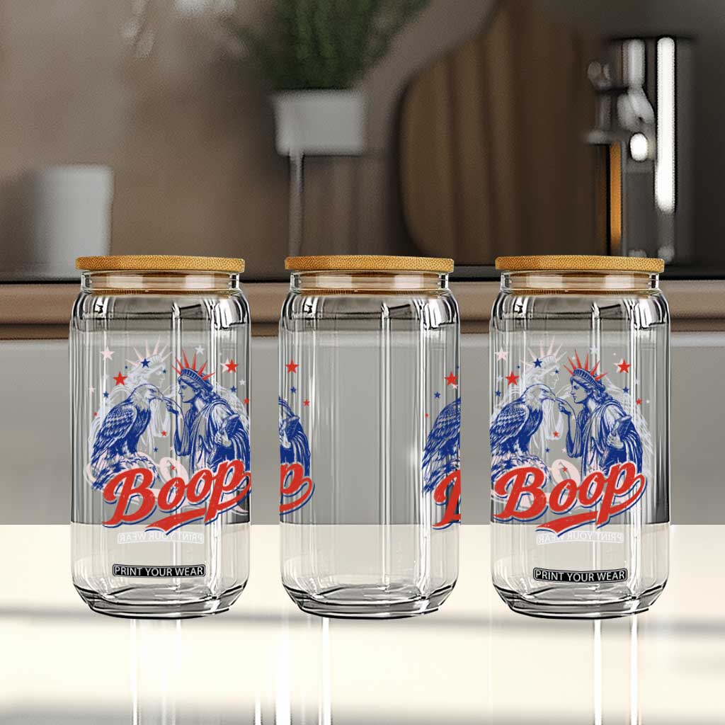 Boop Statue of Liberty and Eagle 4th of July Glass Can