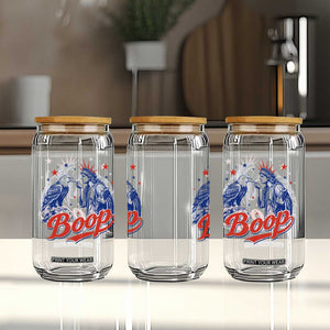 Boop Statue of Liberty and Eagle 4th of July Glass Can