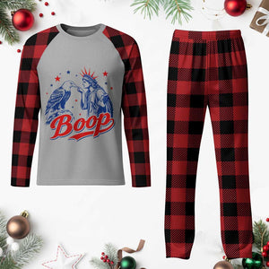 Boop Statue of Liberty and Eagle 4th of July Plaid Pajama Set