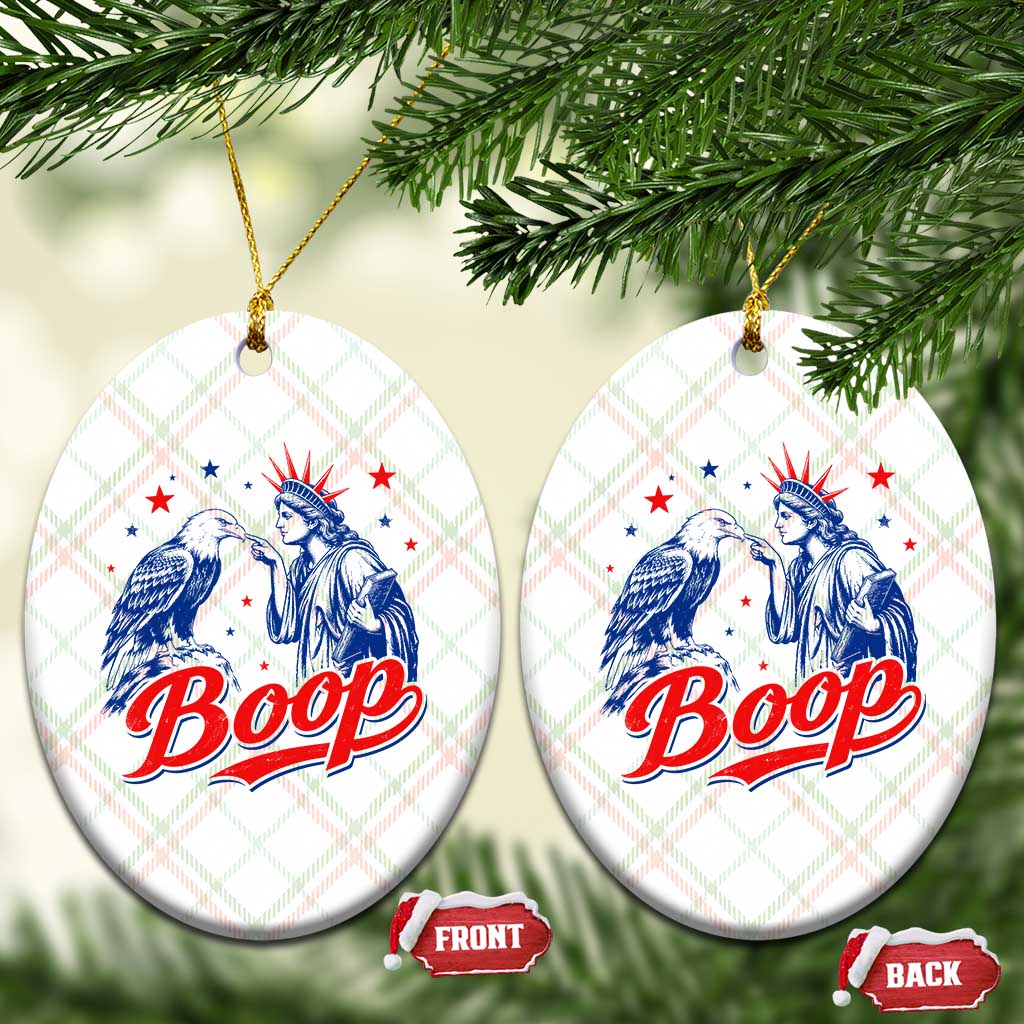 Boop Statue of Liberty and Eagle 4th of July Ceramic Ornament