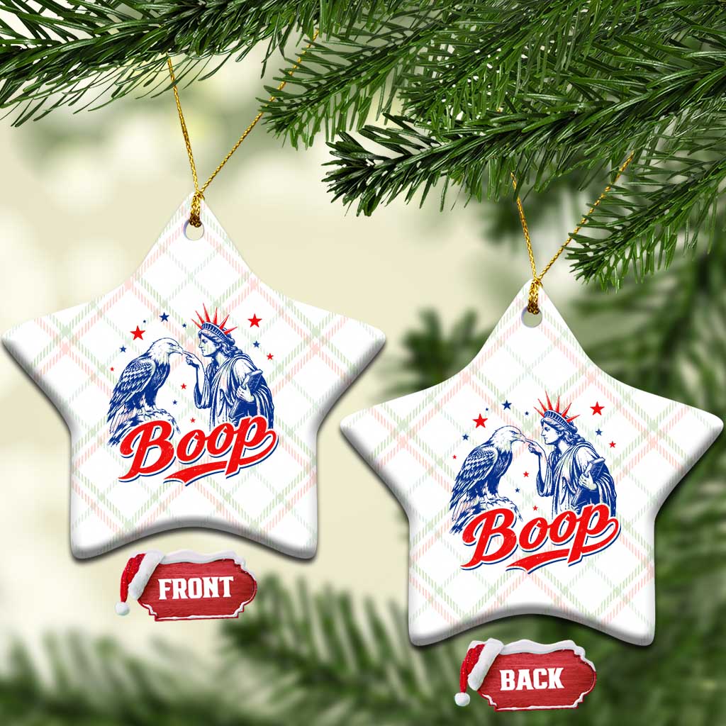 Boop Statue of Liberty and Eagle 4th of July Ceramic Ornament