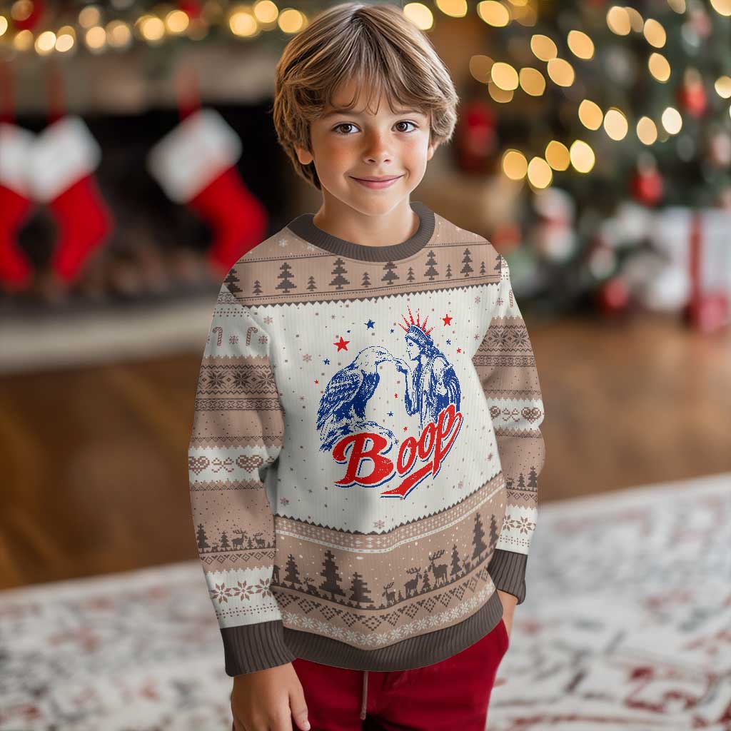Boop Statue of Liberty and Eagle 4th of July Ugly Christmas Sweater