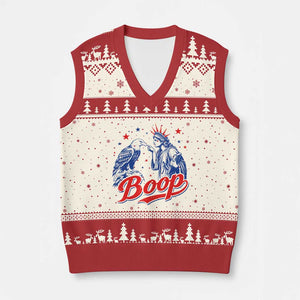 Boop Statue of Liberty and Eagle 4th of July V-Neck Knit Sweater Vest