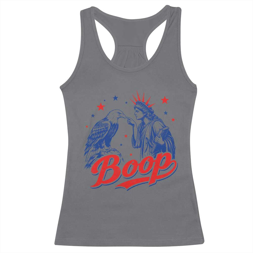 Boop Statue of Liberty and Eagle 4th of July Racerback Tank Top