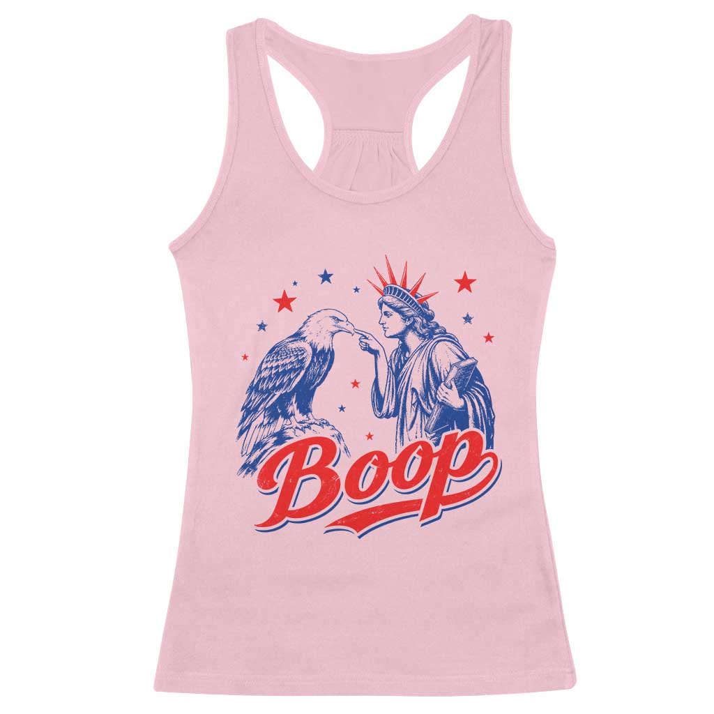 Boop Statue of Liberty and Eagle 4th of July Racerback Tank Top