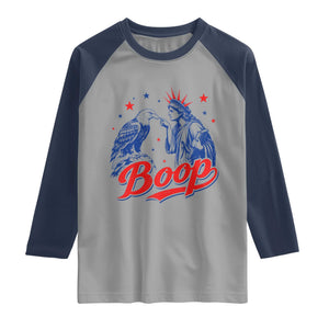 Boop Statue of Liberty and Eagle 4th of July Raglan Shirt