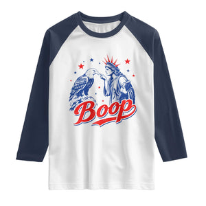 Boop Statue of Liberty and Eagle 4th of July Raglan Shirt