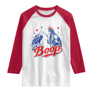 Boop Statue of Liberty and Eagle 4th of July Raglan Shirt