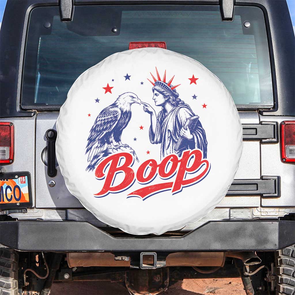 Boop Statue of Liberty and Eagle 4th of July Spare Tire Cover TS11 No hole White Print Your Wear