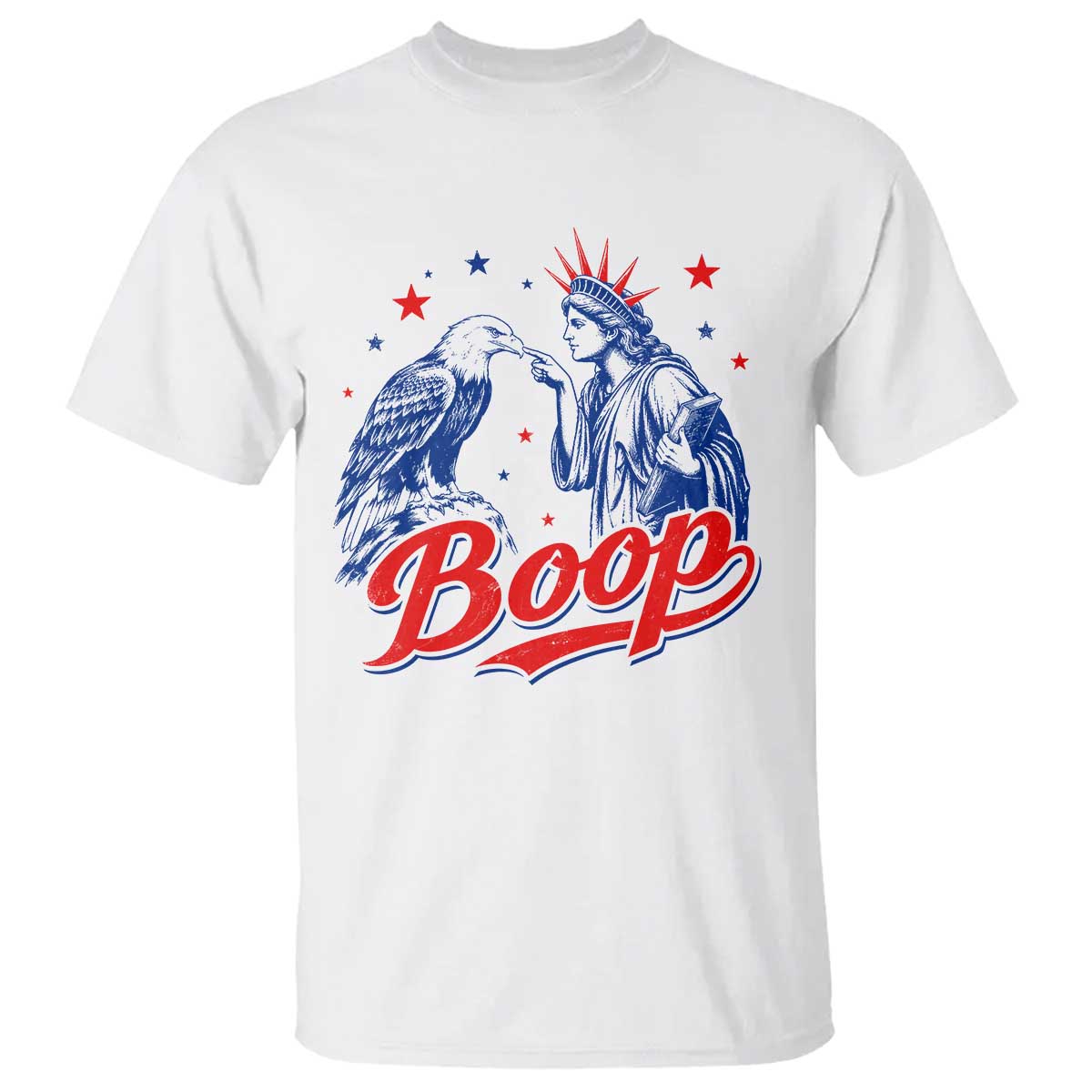 Boop Statue of Liberty and Eagle 4th of July T Shirt TS11 White Print Your Wear