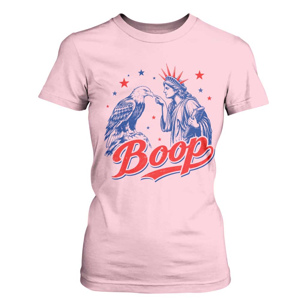 Boop Statue of Liberty and Eagle 4th of July T Shirt For Women TS11 Light Pink Print Your Wear