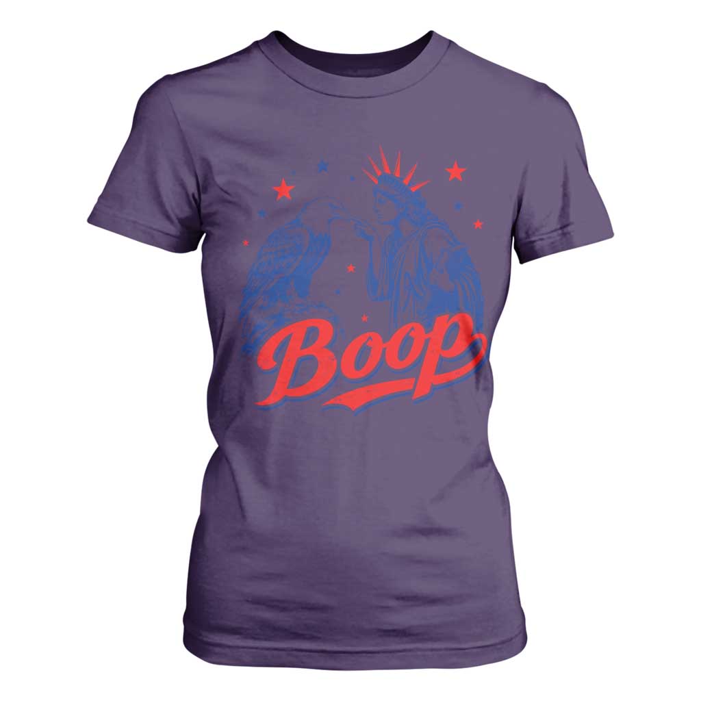 Boop Statue of Liberty and Eagle 4th of July T Shirt For Women TS11 Purple Print Your Wear