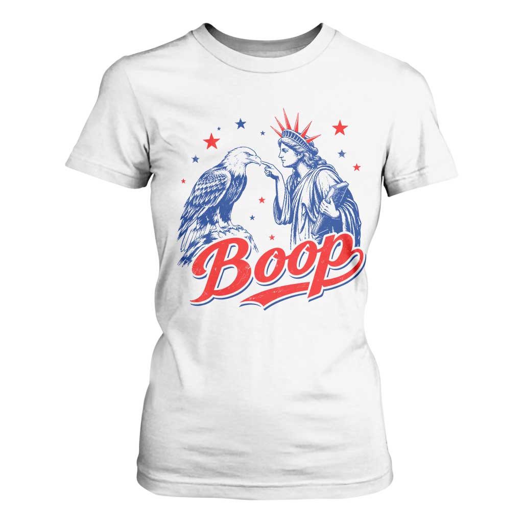 Boop Statue of Liberty and Eagle 4th of July T Shirt For Women TS11 White Print Your Wear