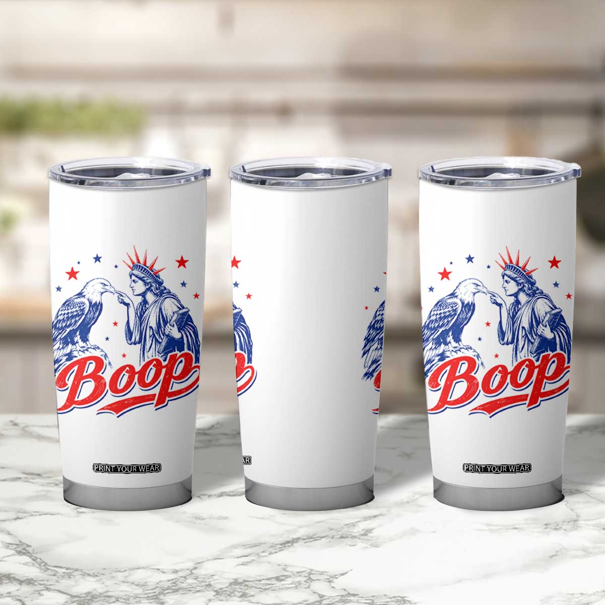 Boop Statue of Liberty and Eagle 4th of July Tumbler Cup