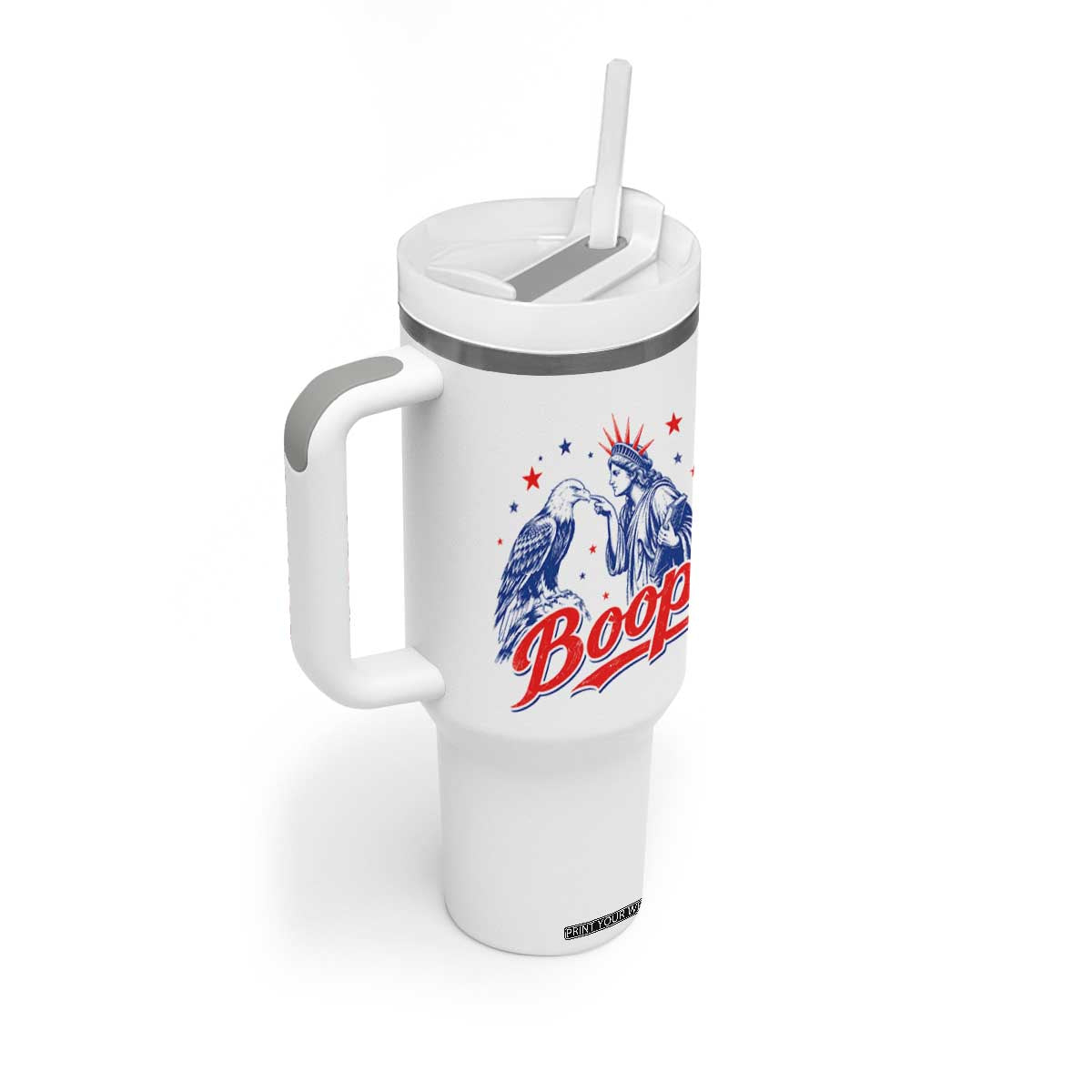 Boop Statue of Liberty and Eagle 4th of July Tumbler With Handle