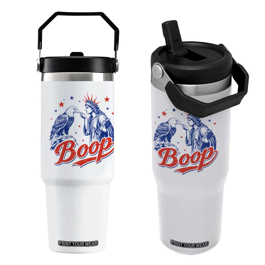 Boop Statue of Liberty and Eagle 4th of July Flip Straw Tumbler