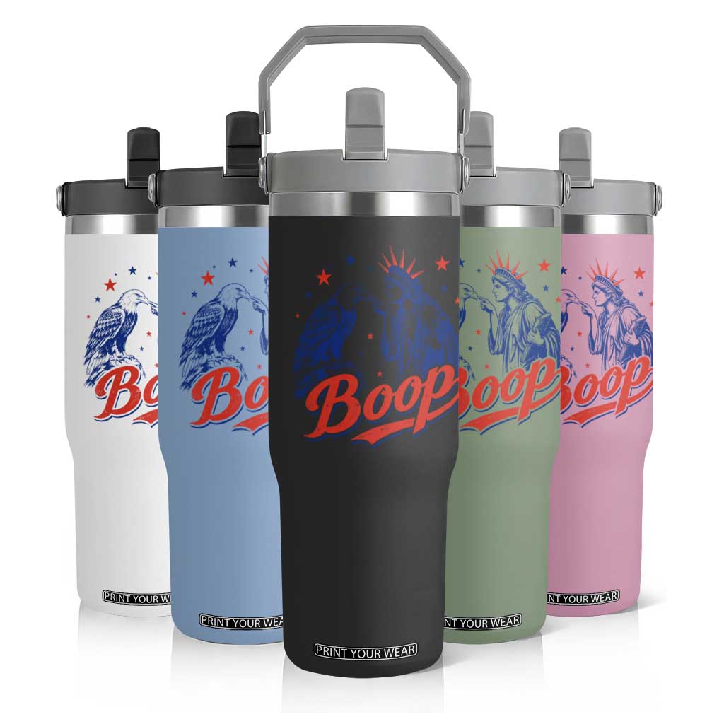 Boop Statue of Liberty and Eagle 4th of July Flip Straw Tumbler