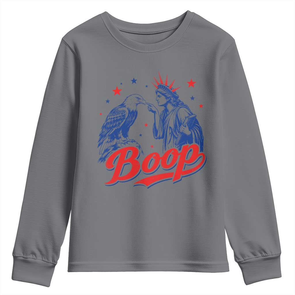 Boop Statue of Liberty and Eagle 4th of July Youth Sweatshirt