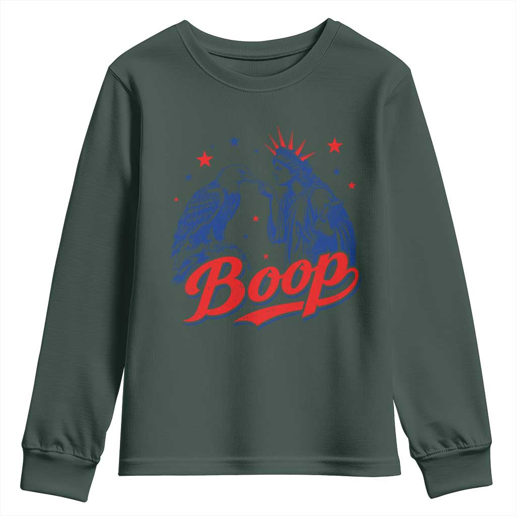 Boop Statue of Liberty and Eagle 4th of July Youth Sweatshirt