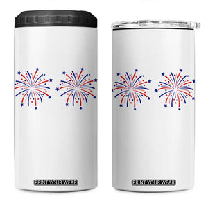 Funny Fireworks 4th of July Adult Humor 4 in 1 Can Cooler Tumbler Just Here for The Fireworks