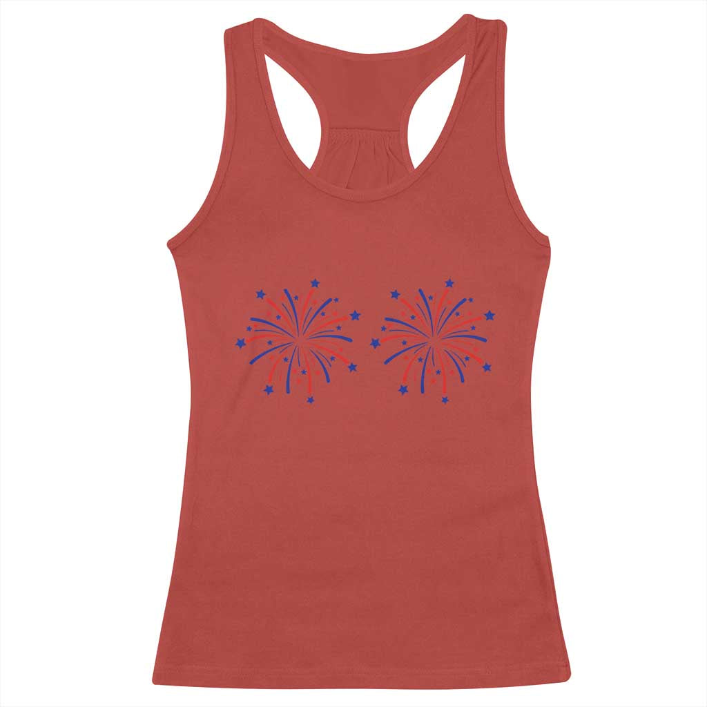 Funny Fireworks 4th of July Adult Humor Racerback Tank Top Just Here for The Fireworks