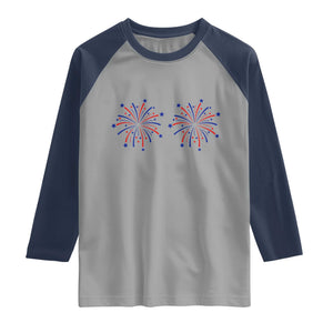 Funny Fireworks 4th of July Adult Humor Raglan Shirt Just Here for The Fireworks