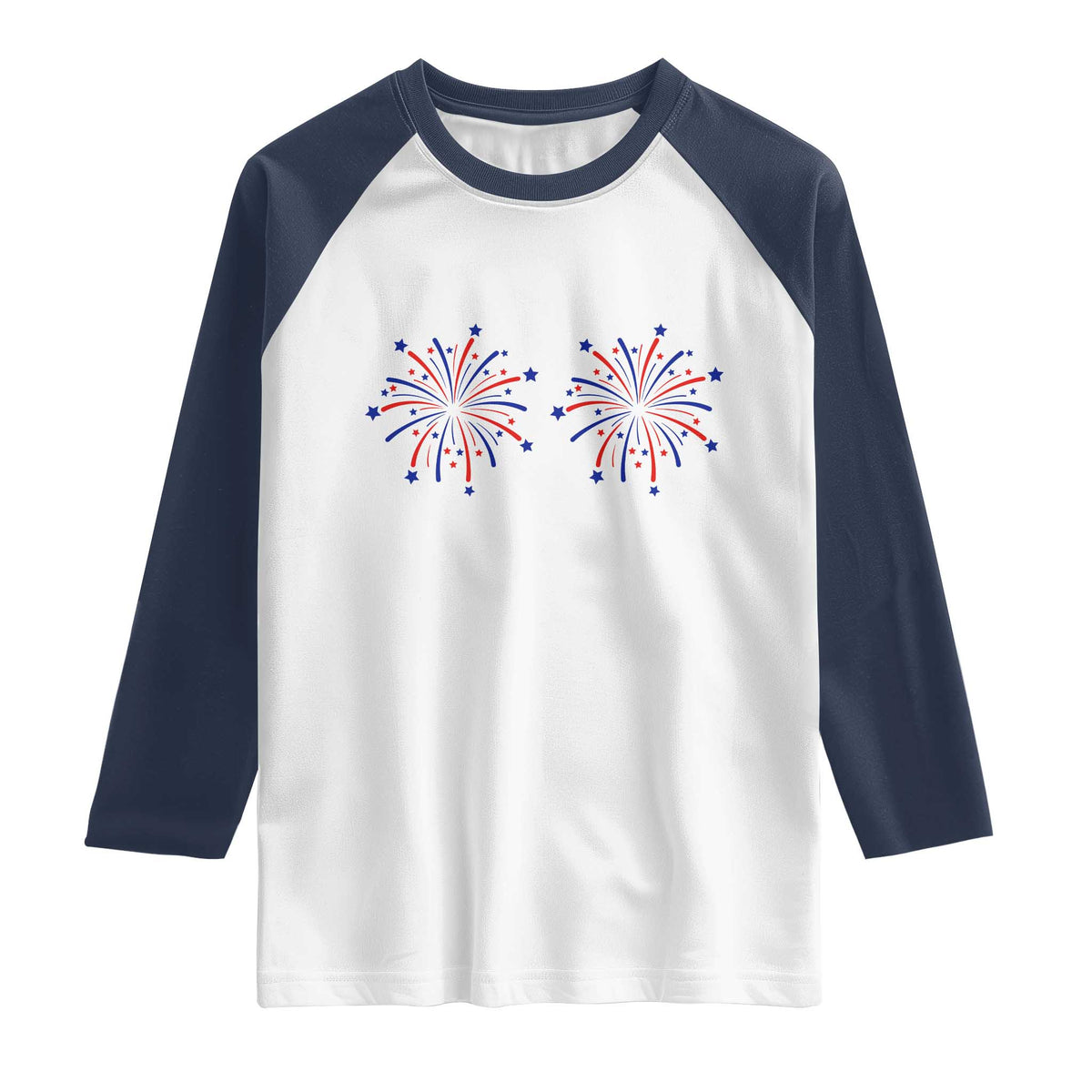 Funny Fireworks 4th of July Adult Humor Raglan Shirt Just Here for The Fireworks