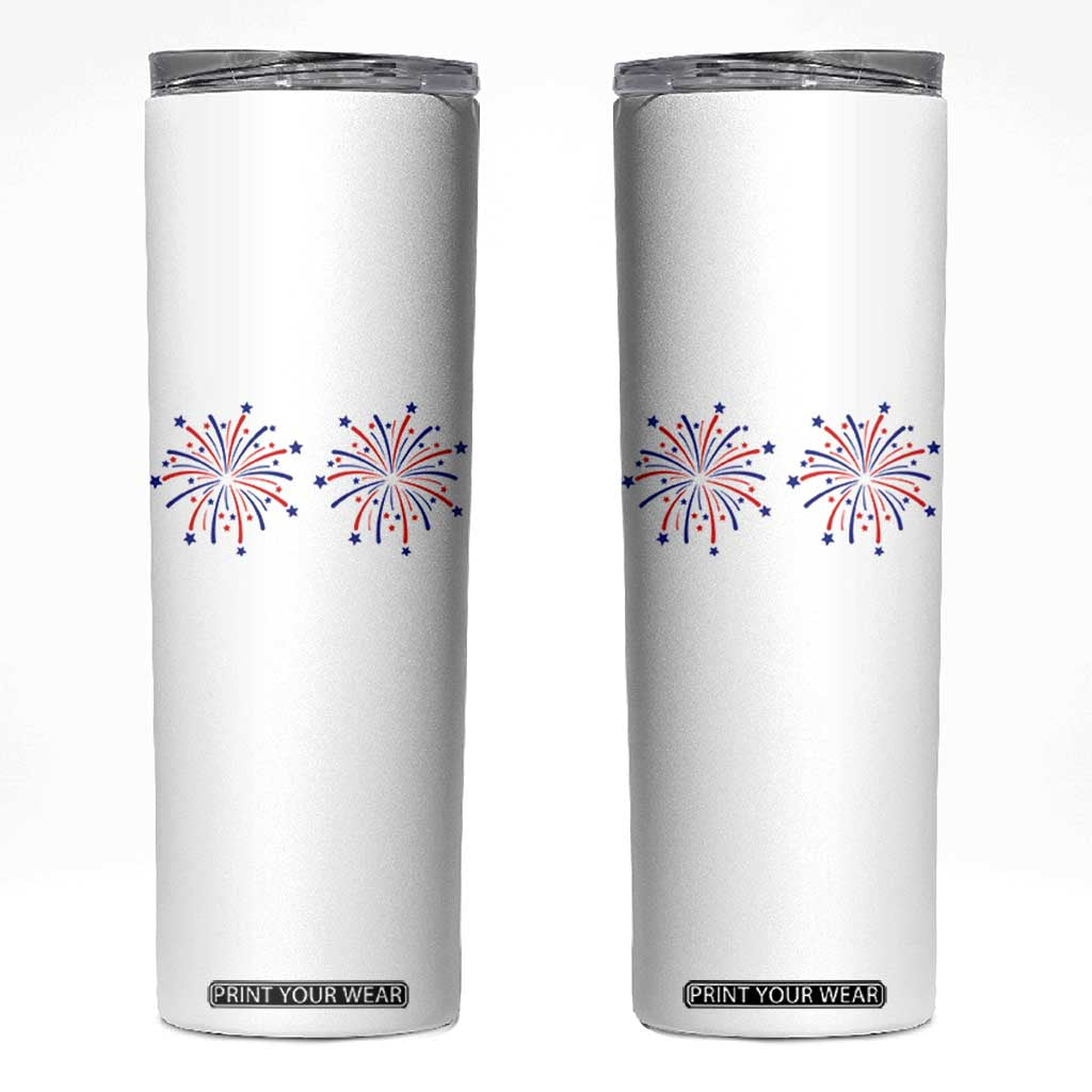 Funny Fireworks 4th of July Adult Humor Skinny Tumbler Just Here for The Fireworks