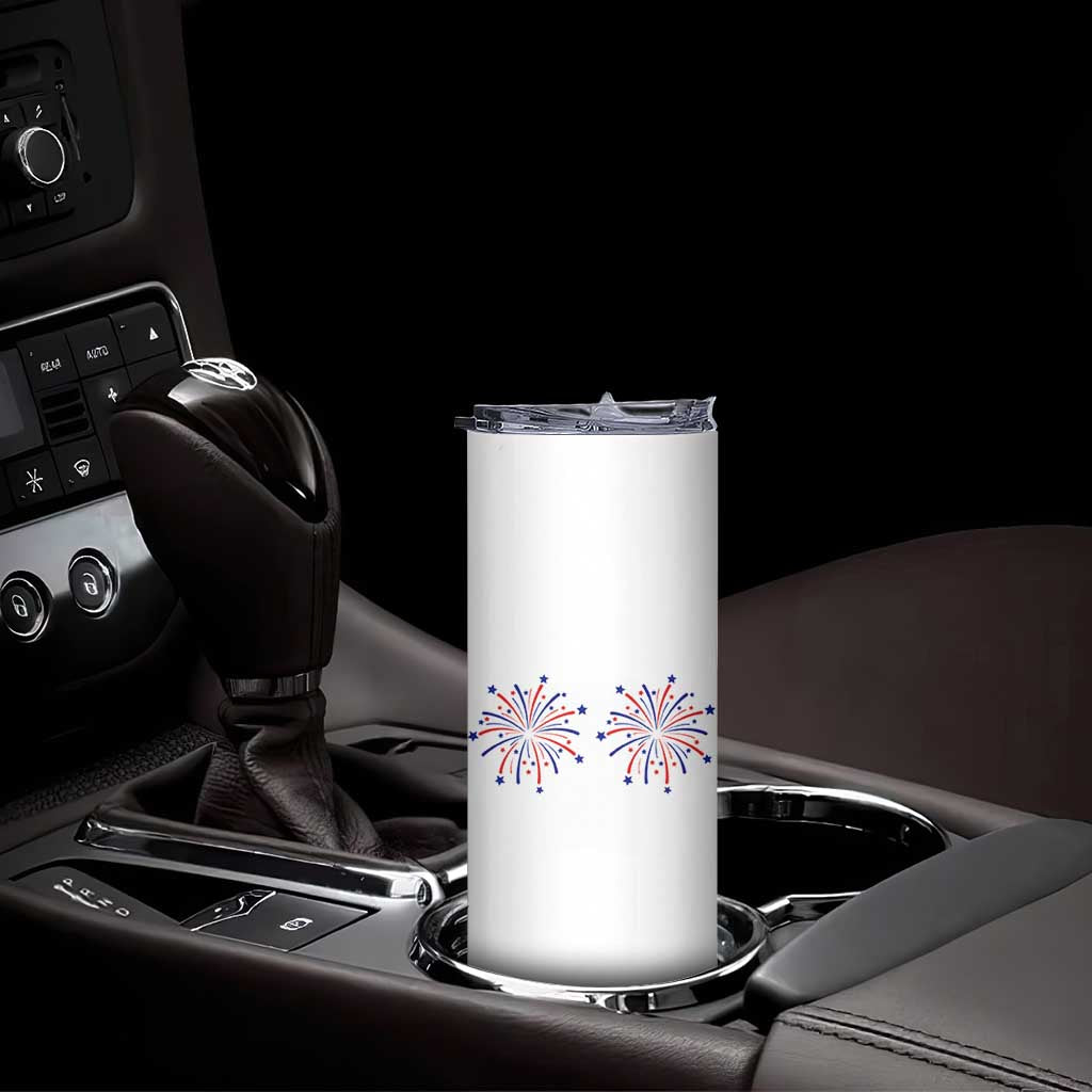 Funny Fireworks 4th of July Adult Humor Skinny Tumbler Just Here for The Fireworks